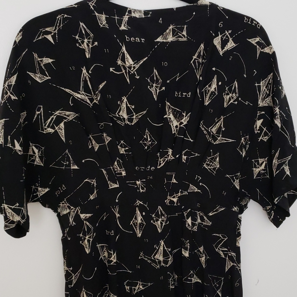 Silk origami print dress - Picture 6 of 12